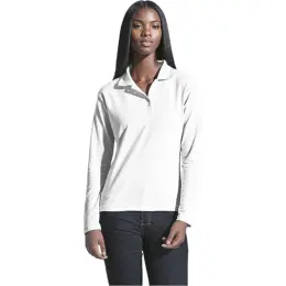 White Main Ladies 175g Pique Knit Long Sleeve Golfer Image
